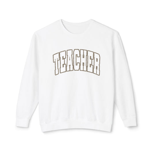 Teacher W Unisex Lightweight Crewneck Sweatshirt