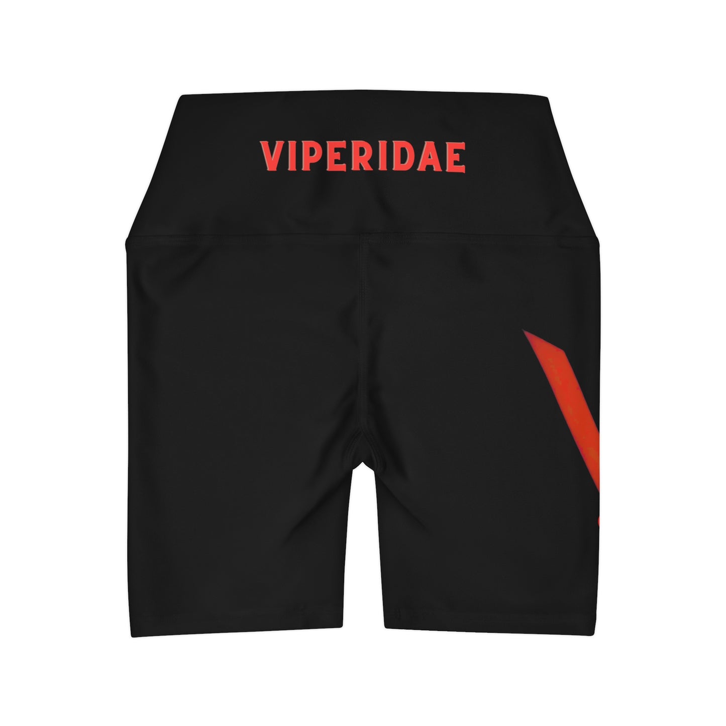 Red Viperidae High Waisted Yoga Shorts