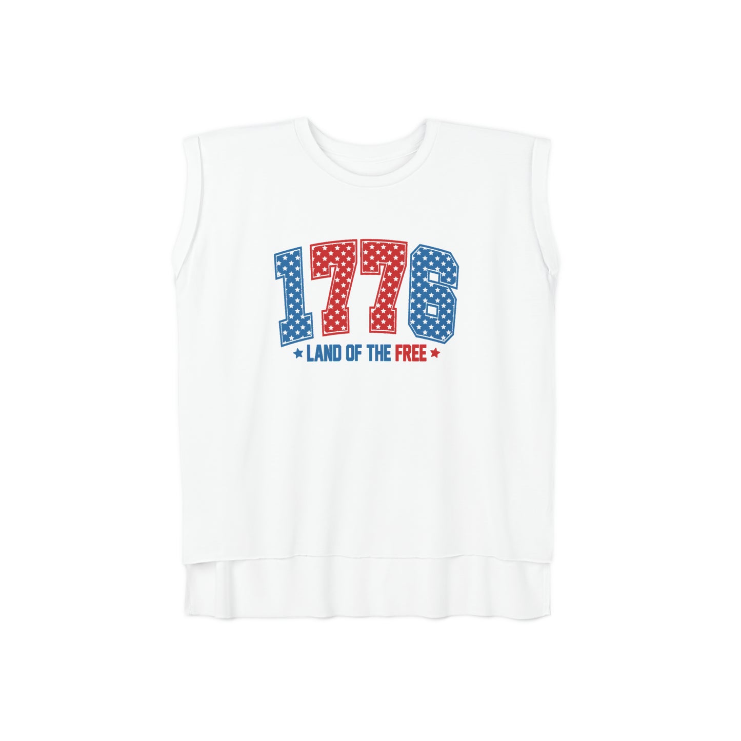 1776 Women’s Flowy Rolled Cuffs Muscle Tee